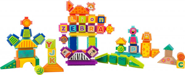 houten bouwblokken safari 150 stuks