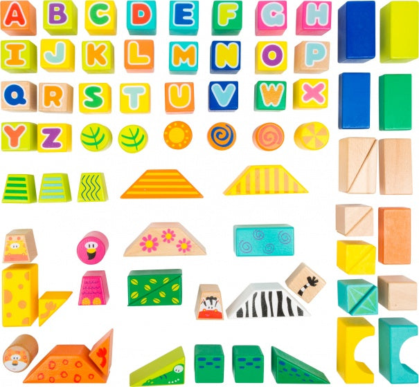 houten bouwblokken safari 150 stuks