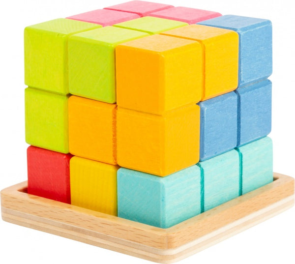 houten 3D Tetris-kubuspuzzel junior 6 cm 8-delig