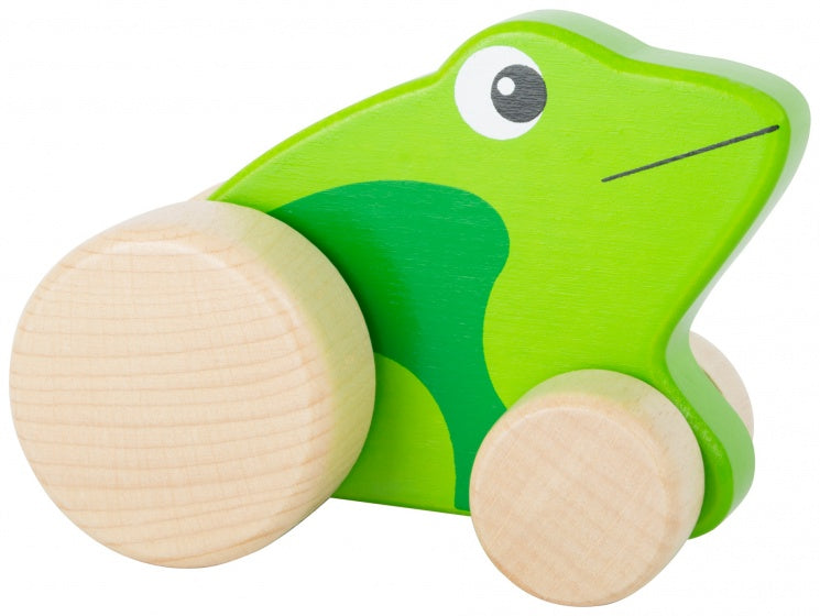 houten duwkikker groen 10 cm