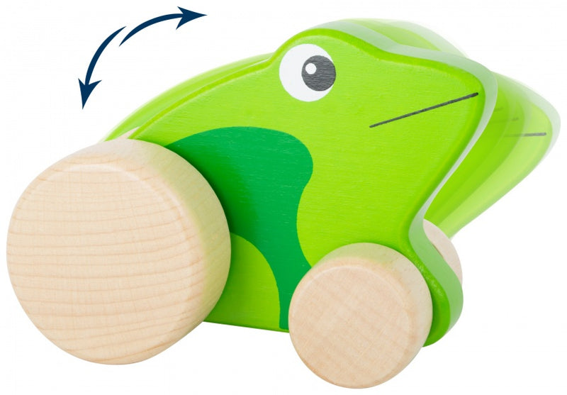 houten duwkikker groen 10 cm