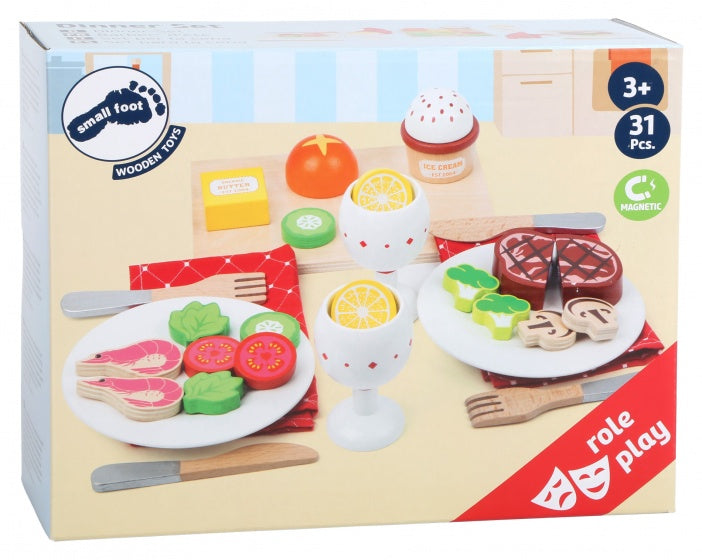 houten etenswaren diner 31-delig