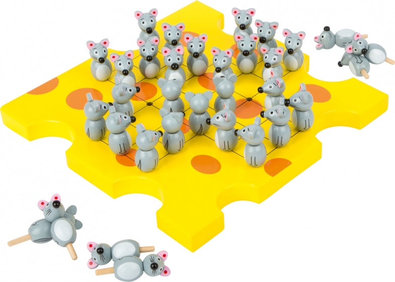 gezelschapsspel Solitaire Kaas junior 20 cm geel/grijs