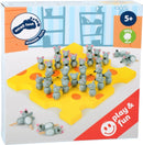 gezelschapsspel Solitaire Kaas junior 20 cm geel/grijs