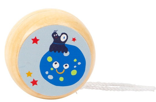 houten jojo Space Yo-Yos maan 6 cm blauw