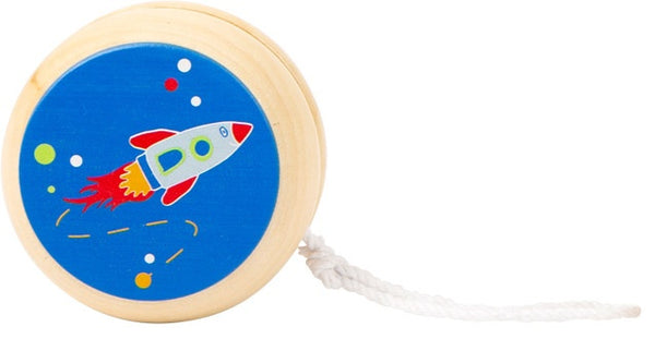 houten jojo Space Yo-Yos raket 6 cm blauw