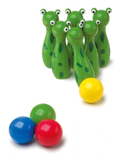 Small Foot - Houten Kikker Kegelen Werpspel, 10dlg.