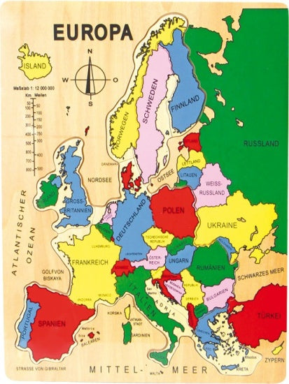 vormenpuzzel Europa junior hout 25 stukjes (DU