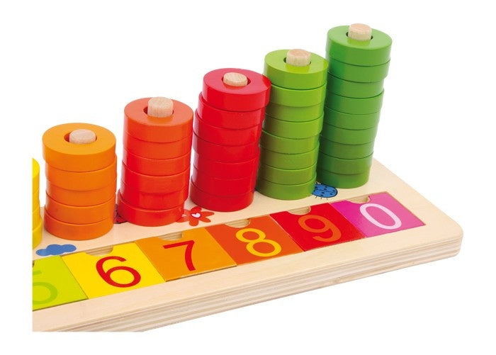 Houten Rekenplank Met Blokjes 41 X 10 X 11 cm