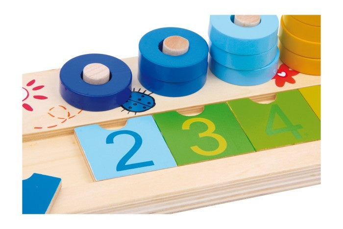 Houten Rekenplank Met Blokjes 41 X 10 X 11 cm