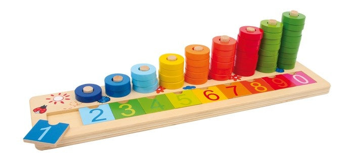 Houten Rekenplank Met Blokjes 41 X 10 X 11 cm
