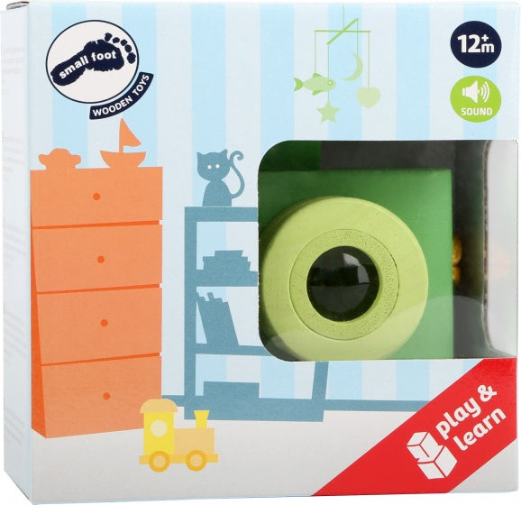 houten speelgoedcamera 11 cm groen