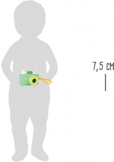 houten speelgoedcamera 11 cm groen