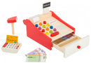 houten speelkassa blank/rood 7,5 cm