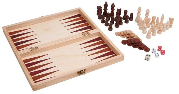 Small Foot - Houten Klassieke Spellen 3in1 in Kist