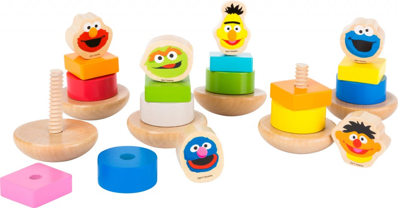 houten stapelfiguur Sesamstraat Bert 9 cm