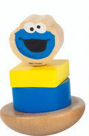 houten stapelfiguur Sesamstraat Koekiemonster 9 cm