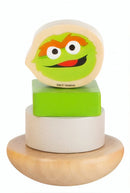 houten stapelfiguur Sesamstraat Oscar 9 cm