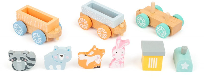 Pastel houten trein