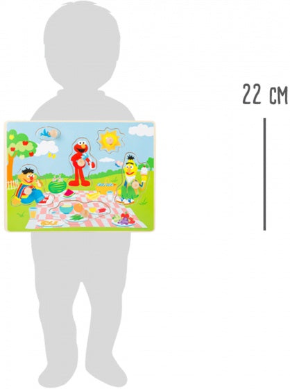 houten vormenpuzzel Sesamstraat picknick 30 cm