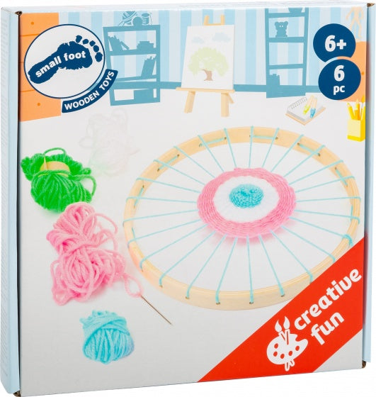 houten weefgetouw junior 21 cm blank 6-delig