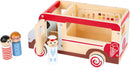 ijscowagen XL hout jongens 30 cm wit/rood 4-delig