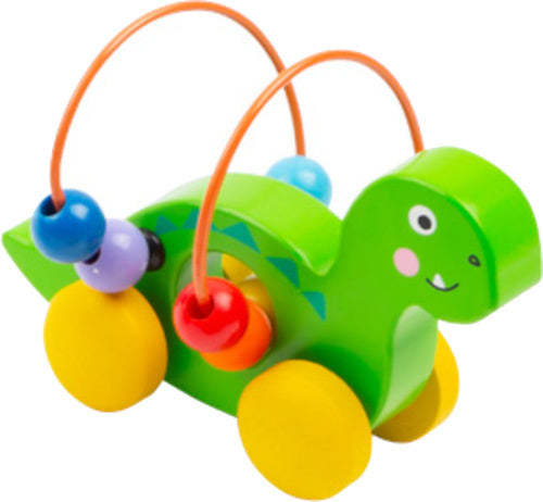 kralenframe Jobaria 15 x 9 x 12 cm hout groen/geel