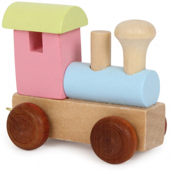Small Foot - Houten Lettertrein Locomotief Gekleurd - 12 stuks