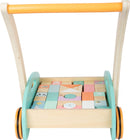 Small Foot - Houten Baby  Walker Loopwagen met Blokken Pastel, 35dlg.