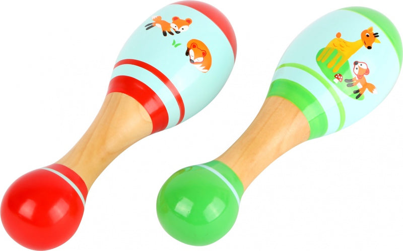 maracas hout groen/rood 20cm