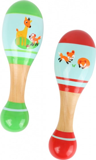 maracas hout groen/rood 20cm