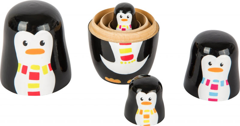 Small Foot - Houten Matroesjka Poppen Pinguin Familie