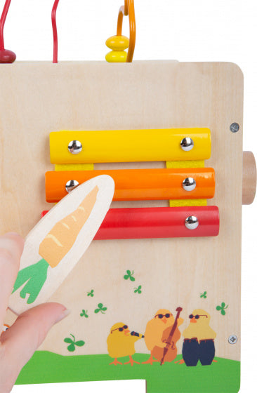 Small Foot - Houten Activiteitenkubus en Motoriekspiraal Konijn