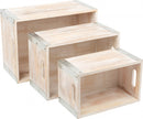 opbergboxen Industrial Style hout 36-26 cm 3-delig