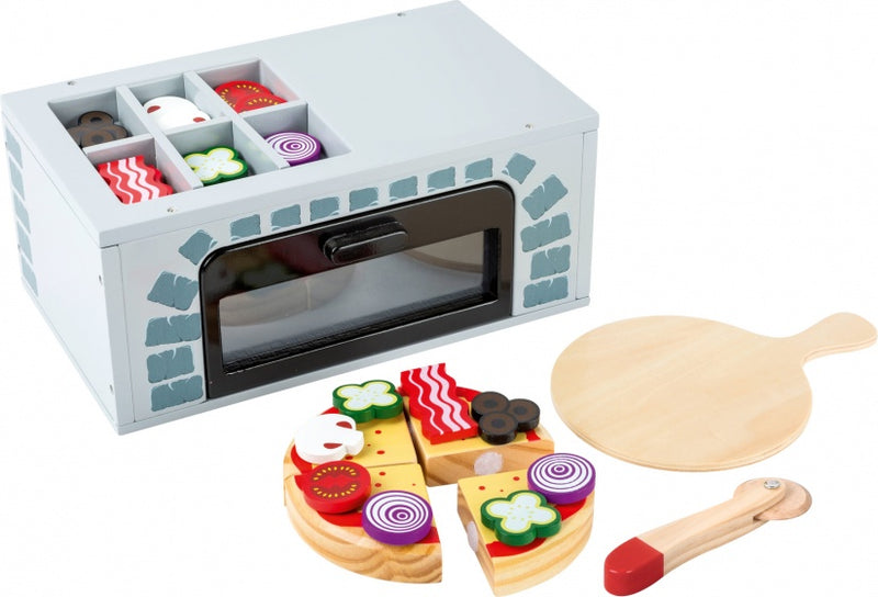 Small Foot - Houten Speeleten Pizza-oven Set, 25dlg.