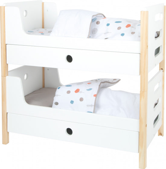 Small Foot - Houten Poppenhoogslaper Little Button met Beddengoed, 6dlg.