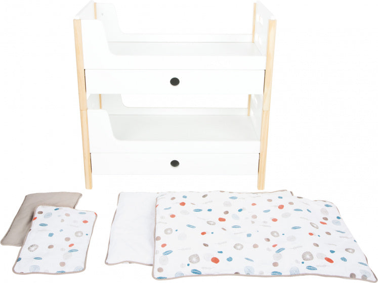 Small Foot - Houten Poppenhoogslaper Little Button met Beddengoed, 6dlg.