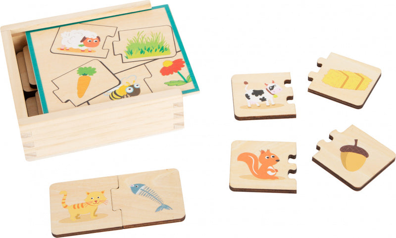 Small Foot  -  Houten Puzzel Dieren en hun Voedsel