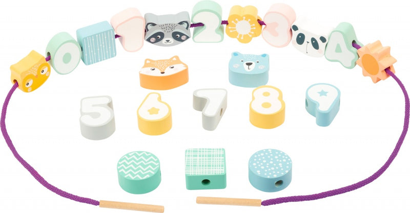 Small Foot - Houten Rijgsspel Dieren en Cijfers, 22dlg.