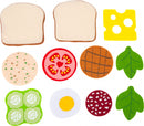 sandwich junior 11 x 10 cm vilt 9-delig