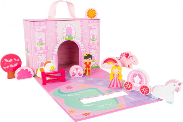 speelkoffer prinsessenkasteel roze 25 cm