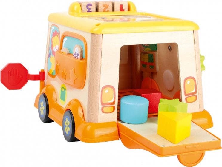speelset houten schoolbus 17 cm