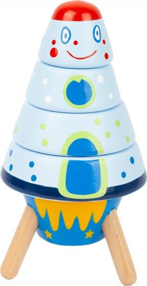 stapelraket Space hout junior 15 cm 5-delig