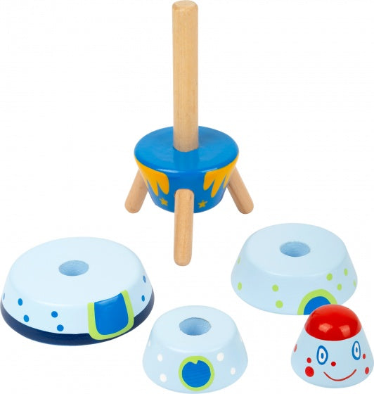 stapelraket Space hout junior 15 cm 5-delig