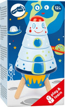 stapelraket Space hout junior 15 cm 5-delig