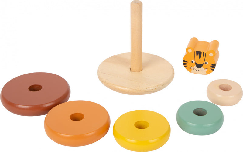 Small Foot - Houten Stapeltoren Safari Tijger, 7dlg.