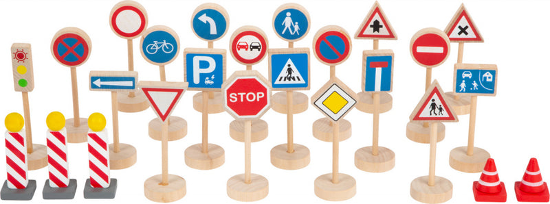 Small Foot - Houten Mini Verkeersbordenset, 25dlg.