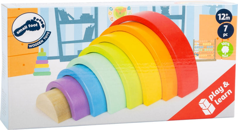 Small Foot  -  Houten Bouwblokken Regenboog, 9dlg.