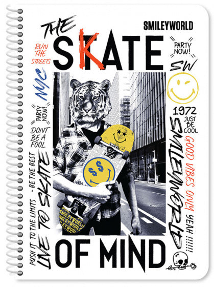 notitieboek Skate 25 x 17 cm papier wit/zwart