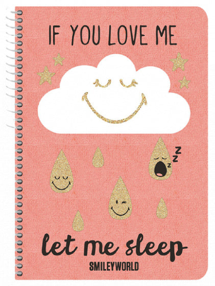 notitieboek Smiley 25 x 17 cm papier roze/goud